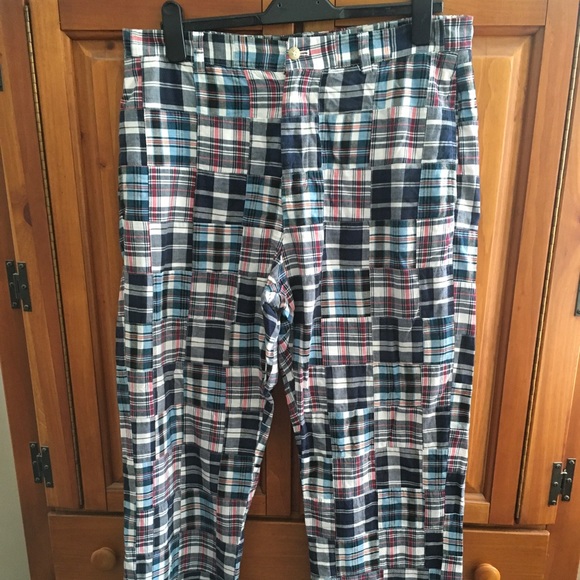 VINEYARD VINES R/W/B Madras Breaker Pants 35x30